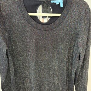 Draper James Glittery Black Long Sleeve Sweater